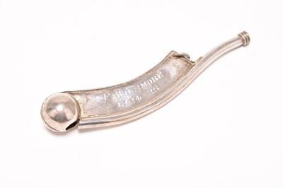 Lot 40 - A white metal bosun whistle