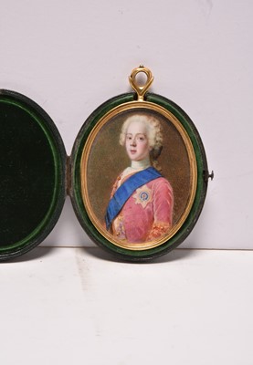 Lot 176 - A portrait miniature on ivory of Prince Charles Edward Stewart (Bonnie Prince Charlie)