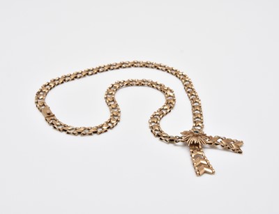 Lot 262 - A 9ct gold sapphire set necklace