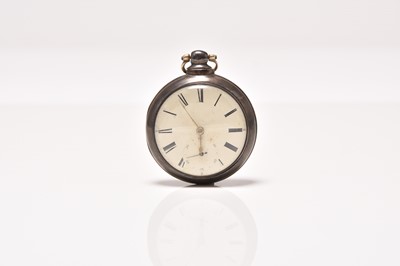 Lot 439 - A Victorian silver pair case pocket watch