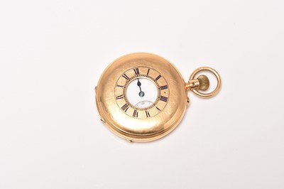 Lot 428 - An 18ct gold half hunter pocket watch, Thomas Russell of Liverpool
