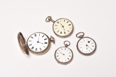 Lot 435 - A group of four silver pocket watches