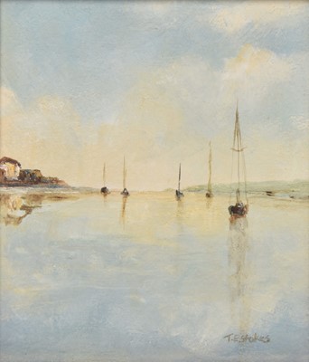 Lot 103 - T E Stokes, Sailing Boats in a Bay