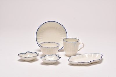 Lot 21 - A group of single-lined blue-edged Caughley, 18th century