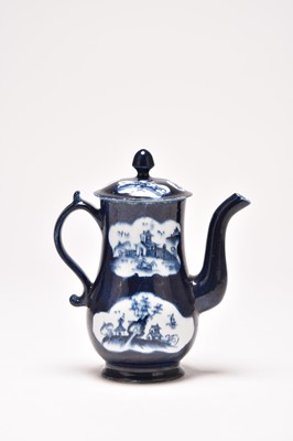 Lot 1 - Lowestoft coffee pot and cover, circa 1765