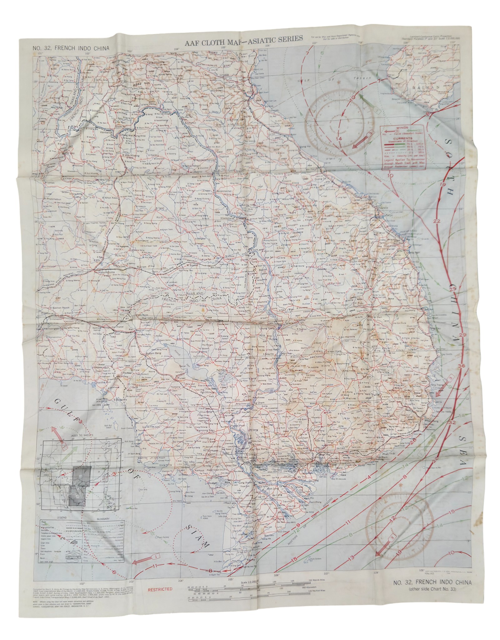 Lot 30 - WW2 Blood Chit, AAF Map and two earlier Boer