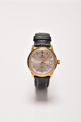 Lot 477 - Bucherer: A gentleman's gold plated wristwatch