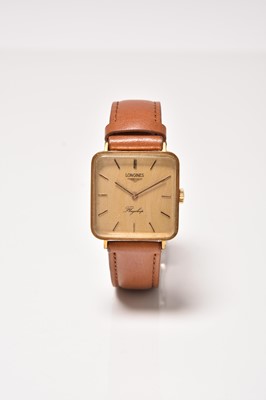 Lot 460 - Longines: A gentleman's gold plated Flagship wristwatch