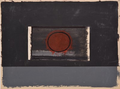 Lot 44 - George Holt (British 1924-2005) Abstract composition in black, red and grey
