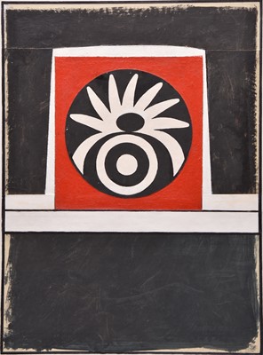 Lot 24 - George Holt (British 1924-2005) Abstract composition in black, white and red