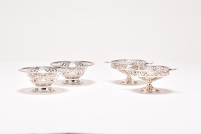 Lot 157 - Two pairs of silver bon bon dishes