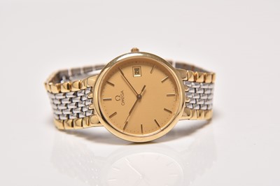 Lot 444 - Omega: A gentleman's bi-colour bracelet watch