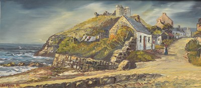 Lot 96 - Jill Mickle (British 20th century) Two Coastal Scenes, possibly of Criccieth (2)