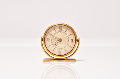Lot 453 - Jaeger-LeCoultre: A gold-plated Memovox travel alarm clock