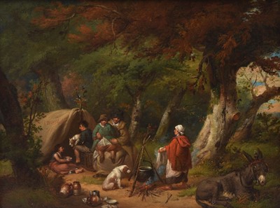 Lot 145 - Manner of James Ward, RA (British, 1769-1859) Gypsy Camp in the woods