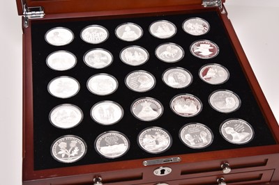 Lot 217 - A History of Britain silver medallion set together with to proof silver coins