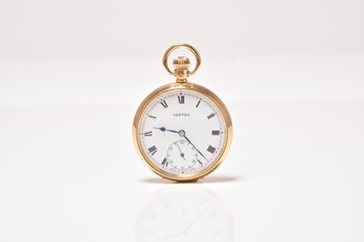 Lot 442 - Vertex: An 18ct gold open face pocket watch