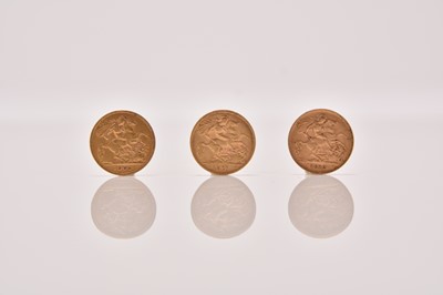 Lot 186 - Three half sovereigns