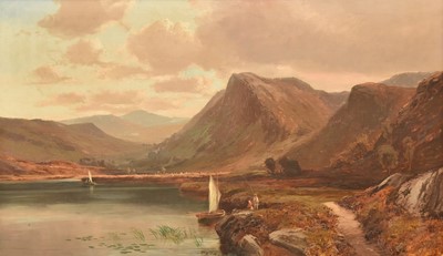 Lot 159 - Clarence Henry Roe (1850-1909) Highland Loch Scene