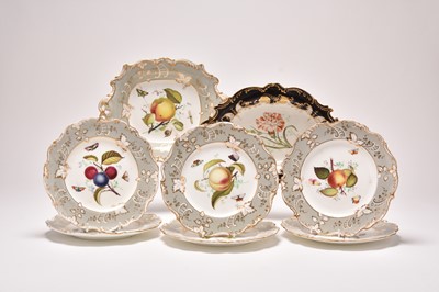 Lot 13 - Coalport dessert service, circa 1840, plus one other Coalport dessert dish