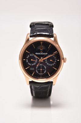 Lot 457 - Jaeger-LeCoultre: A gentleman’s 18ct pink gold Master Ultra-Thin Perpetual Calendar wristwatch