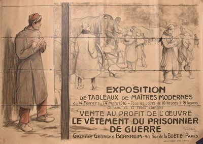 Lot 24 - POULBOT, Francisque - WW1 French Exhibition Poster to raise funds for Prisoners of War