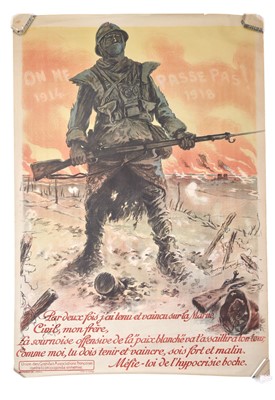 Lot 23 - WW1 French Propaganda Poster - NEUMONT, Maurice (1868-1930) They shall not pass!