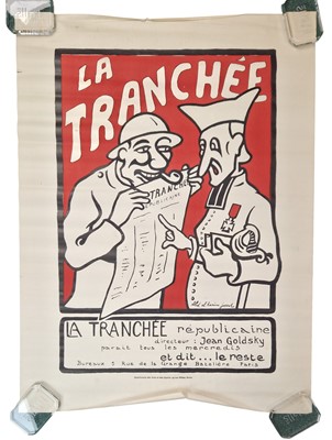 Lot 20 - WW1 French Military Advertising Poster - The Republican Trench Pacifist Newspaper