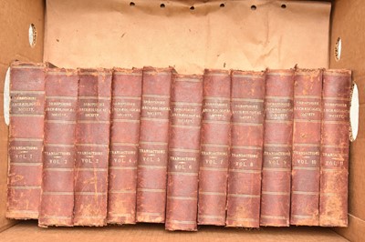 Lot 142 - TRANSACTIONS OF THE SHROPSHIRE ARCHAEOLOGICAL SOCIETY, vols 1-33, 1878-1910.