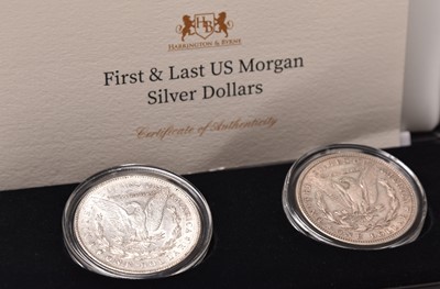 Lot 207 - USA, The first and last United States Morgan silver dollars
