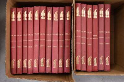 Lot 13 - PUNCH. A broken run of 120 six-monthly volumes from July-Dec 1858 to Jan-June 1962.