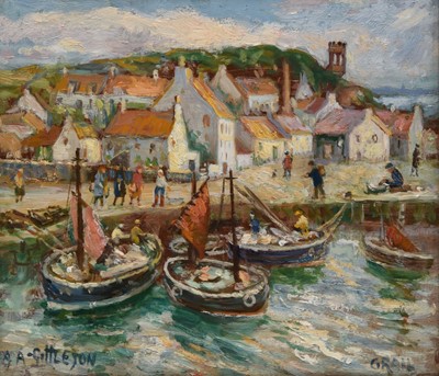 Lot 156 - Albert Abram Gittleson (act.1911-1944) Harbour and Fishing Scenes (5)