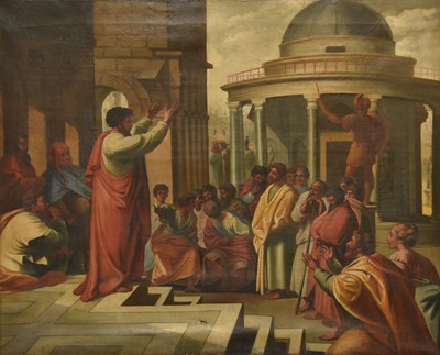 Lot 28 - After Sir James Thornhill (1675/76 - 1734) The Preaching of St Paul in Athens