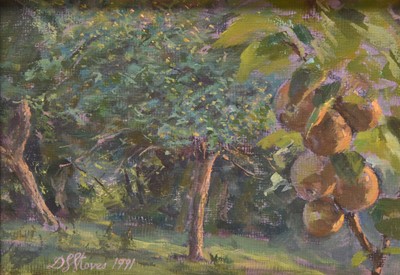 Lot 169 - David Stoves (20th century) Orchard Study and Still Life with Primroses (2)