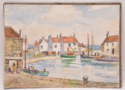 Lot 81 - Albert Abram Gittleson (act.1911-1944) Collection of watercolours of St Monance and Pittenweem (9)