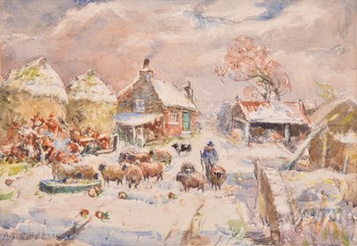 Lot 75 - Albert Abram Gittleson (act.1911-1944) Collection of coastal and rural watercolours with mounts (8)