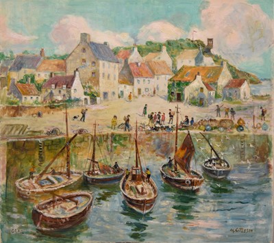 Lot 154 - Albert Abram Gittleson (act.1911-1944) Crail Harbour Scene