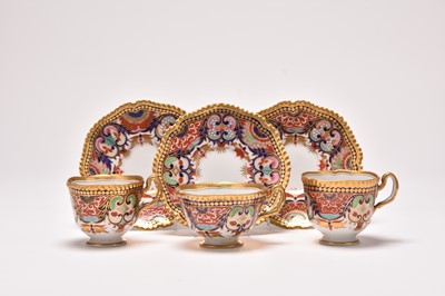 Lot Flight. Barr and Barr (Worcester) - Two coffee cups and one teacup, with saucers