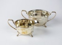 Lot 10 - A silver sugar bowl and cream jug, Emile Viner,...