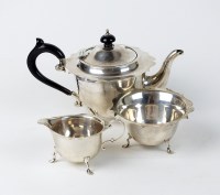 Lot 25 - A three piece bachelors silver tea service,...