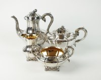 Lot 26 - A mid 19th century silver plated four piece...