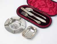 Lot 30 - A matched cased silver christening set,...