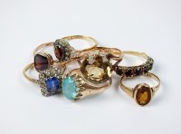 Lot 49 - A 9ct gold citrine dress ring, together with a...