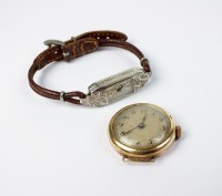 Lot 70 - A lady's Art Deco diamond set wristwatch, with...