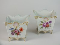 Lot 130 - A pair of Meissen porcelain cache pot, 19th...