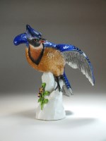 Lot 134 - A German porcelain model of a Blue Jay, late...