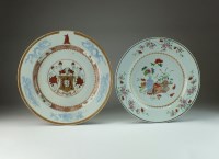 Lot 182 - A Chinese Imari armorial dish, Qianlong, the...