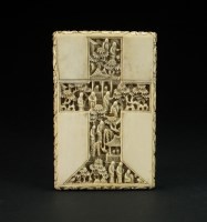 Lot 196 - A Chinese Canton ivory card case, 19th century,...