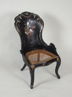 Lot 274 - A Victorian ebonised papier mache mother of...