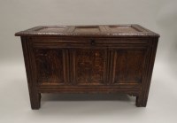 Lot 279 - A late 17th century joined oak coffer, the...